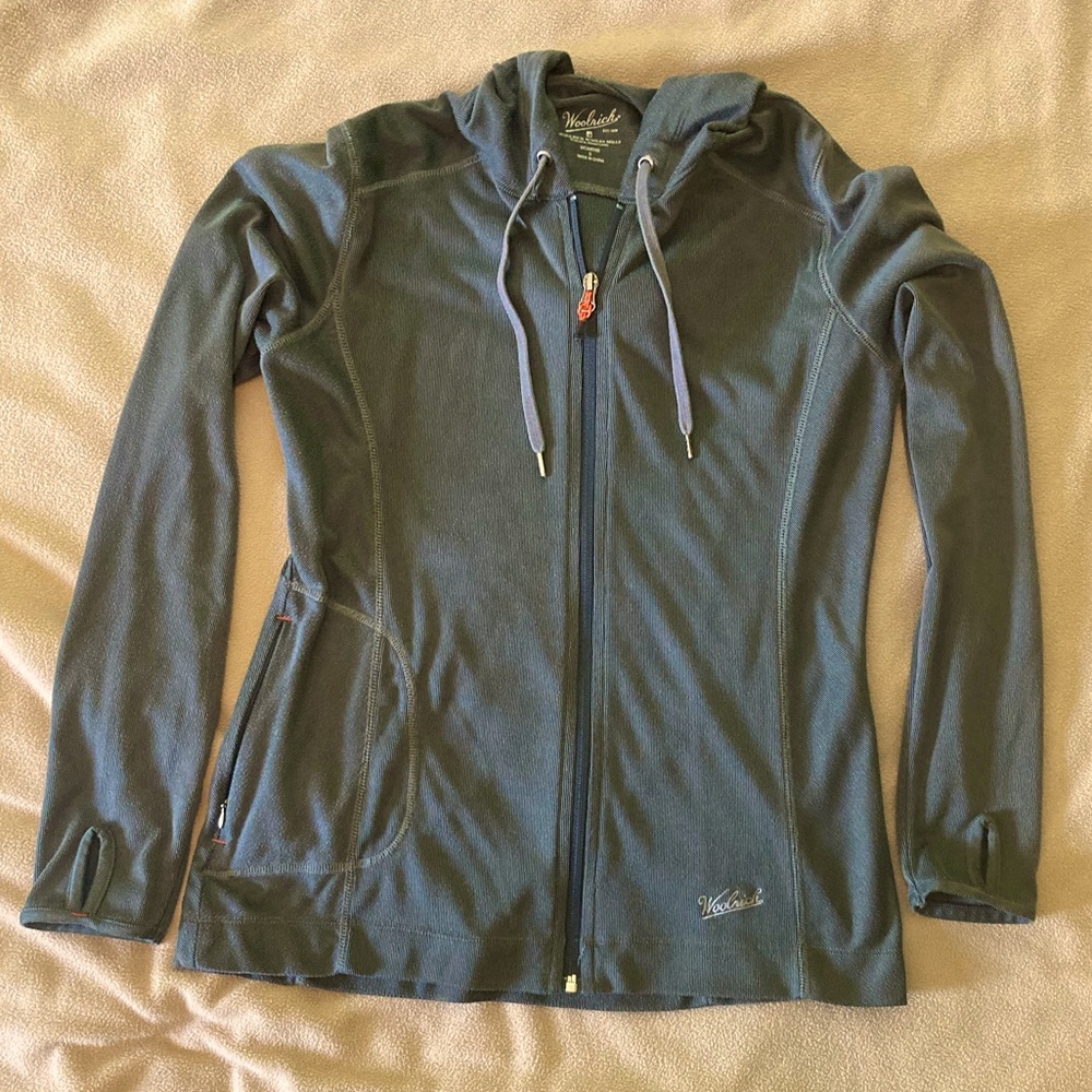 Woolrich Charcoal Overlook Zip Up Hoodie